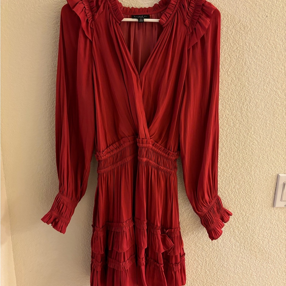 Current Air Red Ruffle Mini Dress